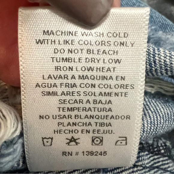 Vibrant MIU Distressed Denim 3/4 Sleeve High Low Dress.‎ Size Small. NWT. - Picture 12 of 12